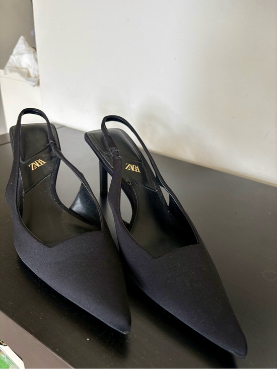 Zara Shoes - ZARA Black Pointed Slingback Stiletto Heels